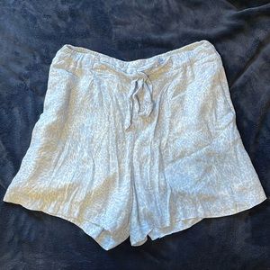 High waisted blue flowing shorts